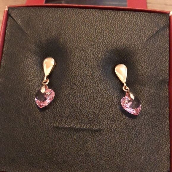 INFINITE LOVE EARRING LIGHT AMETHYST + ROSE GOLD PLATED - Picture 6 of 7
